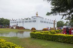 Golden Buddha statue in a meditative sitting pose at Buddha Jayanti Park