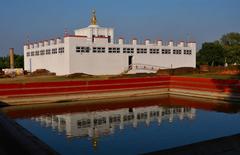 Lumbini, birthplace of Gautam Buddha monument in Nepal