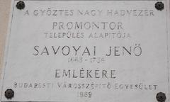 Plaque of Jenő Savoyai in Budapest