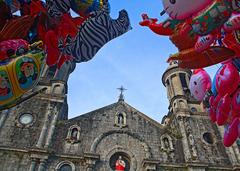 Bacolod Cathedral framed with colorful balloons