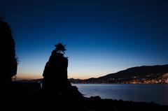 Siwash Rock at nightfall