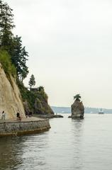 Siwash Rock and the Seawall at Stanley Park