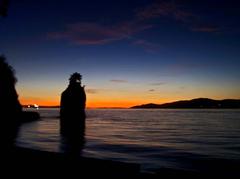 Siwash Rock during sunset in Stanley Park, Vancouver