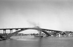 Mortlake Bank eastbound on Parramatta River under Gladesville Bridge, 1968