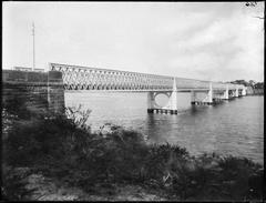 The first Gladesville Bridge in a vintage glass plate negative