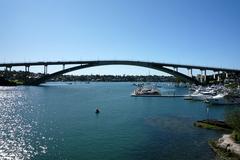 Gladesville Bridge under a clear blue sky