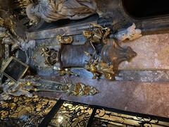 Asamkirche Munich stucco relief of Death cutting the threads of life by Ignaz Günther