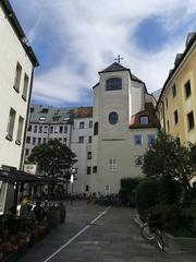 Backside view of Asamkirche in Munich