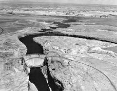 Aerial view of the Glen Canyon Dam, 1965