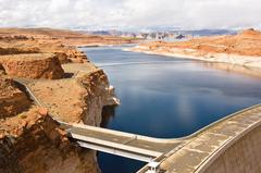 Lake Powell seen from Glen Canyon Dam