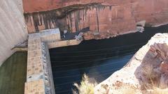 Lake Powell and Colorado River with Glen Canyon Dam in Arizona