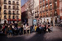 Madrid cityscape with historical and modern buildings