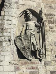 Eigelsteintorburg gate in Cologne with Bauer Statue