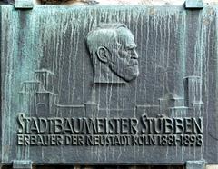 Commemorative plaque for Josef Stübben at Hahnentorburg in Cologne