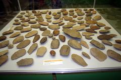 Paleolithic amigdalas from Mauritania at the National History Museum in Milan