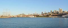 San Francisco cityscape with Maritime National Historical Park and Coit Tower