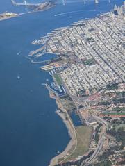 Crissy Field and northern waterfront aerial view, San Francisco