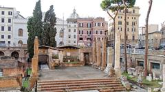 Ancient Temple of Giuturna ruins dating back to 3rd century BC in Rome