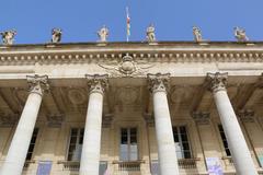 Skyline of Bordeaux with historic buildings and Garonne River