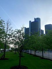 Detroit's Renaissance Center in May 2020