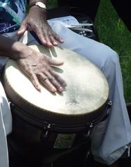 Man playing drums at Hamilton Grange National Memorial during Caribbean Day