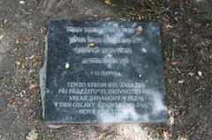 Memorial plaque to the reopening of the Great Synagogue in Plzeň, Czechia