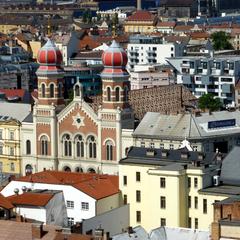 View of Velká Synagoga in Plzeň from the tower of St. Bartholomew's Cathedral