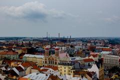 View from the tower of St. Bartholomew's Cathedral in Pilsen