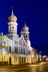 Great Synagogue of Pilsen at night