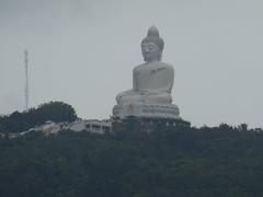 Big Buddha monument viewed from Wat Chalong in Phuket