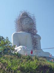 Phuket's Big Buddha statue against a blue sky