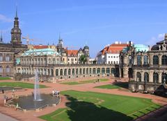 Dresdner Zwinger with German Pavilion and Dresden Castle in the background