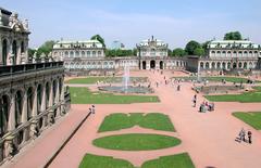 Dresden Zwinger palace with Baroque architecture, view to Wallpavillon