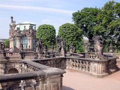 The Wall Pavilion of the Dresden Zwinger as seen from the Nymph's Fountain