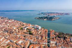 Hospital in Venice with Murano and San Michele islands in the background, August 2020