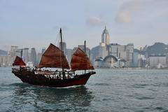 Aqua Luna boat at Victoria Harbour, Hong Kong