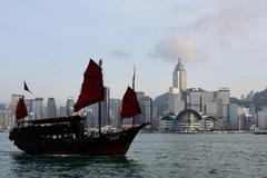 Aqua Luna Ship at Victoria Harbour in Hong Kong