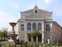 Gärtnerplatztheater in June 2017 after renovation with fountain on the left