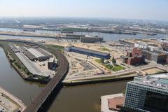 Hot air balloon over Hamburg