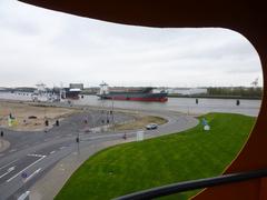 View of the new Hafencity in Hamburg from View-Point at Großen Grasbrook