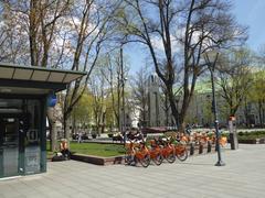 Vinco Kudirkos Square in Vilnius, Lithuania in April 2015