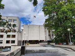 Government of Lithuania building main entrance in Vilnius