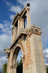 Arch of Hadrian in Athens with Acropolis in the background