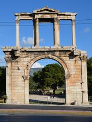 Arch of Hadrian northwest side towards the Acropolis Athens