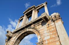 Arch of Hadrian northwest side towards the Acropolis Athens