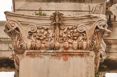 Roman Corinthian decorative capital on the Arch of Hadrian