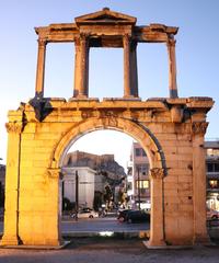 Arch of Hadrian East at night