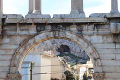 Arch of Hadrian with blue sky