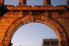 Arch of Hadrian East view in Athens, Greece