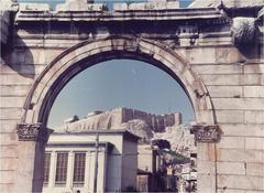 View of the Acropolis from Hadrian's Gate in Greece